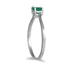 10K White Gold Green Emerald Ring