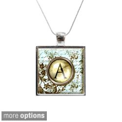 Vintage Style Monogram Personalized Glass Pendant and Necklace Today