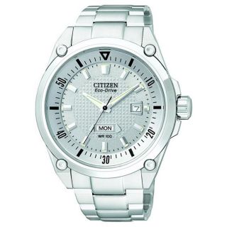 Citizen Mens Stainless Steel with Silver Dial Calendar Watch