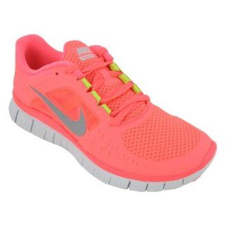 Nike Womens Free Run 3 Hot Punch Platinum Silver Running (10) Shoes