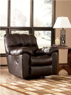 Contemporary Swivel Rocker Recliner in Brown Home