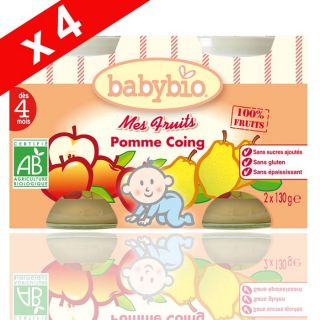 Babybio Pomme Coing 4x (2x130g)   Achat / Vente DESSERT GOUTER BEBE