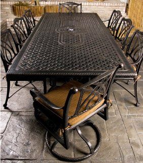 Dining Set w/ 112 Rectangle Table & 8 Chairs: Patio, Lawn & Garden
