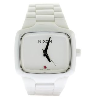 Nixon Mens Ceramic Player Stainless Steel All White Watch