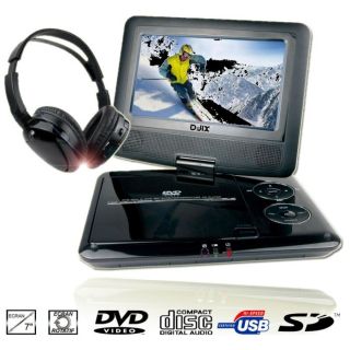 JIX PVS705 74HIR Lecteur DVD portable écran 7 rotatif + casque