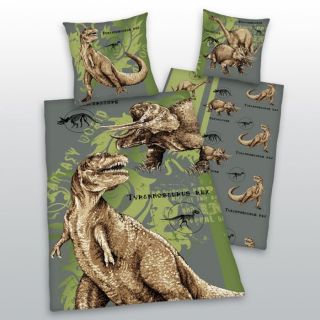 Parure housse de couette + taie Tyrannosaure vert   Achat / Vente