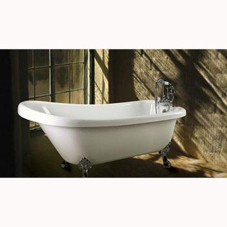 Classique White 67 inch Single Slipper Clawfoot Tub/ Faucet Set