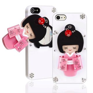 BasAcc White Kimono Girl Mirror Snap on Case for Apple iPhone 5