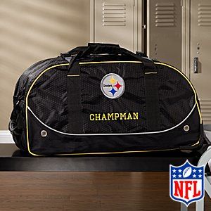 Personalized Pittsburgh Steelers Rolling Duffel Bags