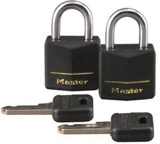 Master Lock 121T Solid Brass Keyed Alike Padlock, Black Cover, 7/16