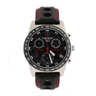 Tissot Mens T SPORT PRC200 Chronograph Black Leather Watch