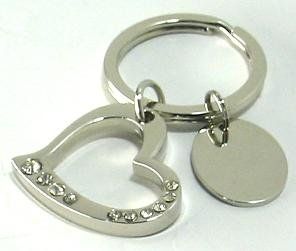  Polished Metal Bling Heart Shaped Keychain Ring K 122 Clothing