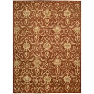 Charleston Red/ Gold Wool Rug (96 x 136)