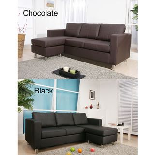 Exquisite Leather Bonded Interchangeable Sectional Sofa with Ottoman