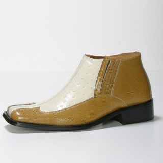 Via Carla Roma Mens Snakeskin and Ostrich embossed Leather Boots