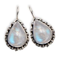 Sterling Silver Rainbow Moonstone Earrings (India)