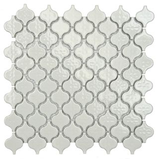SomerTile Mini White Porcelain Mosaic Tile (Pack of 10)