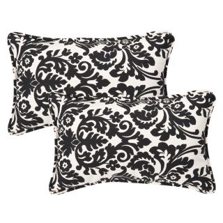 Pillow Perfect Decorative Black/ Beige Damask Outdoor Toss Pillows