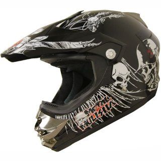 ATV Motocross Helmet skull 131 black (Large)    Automotive