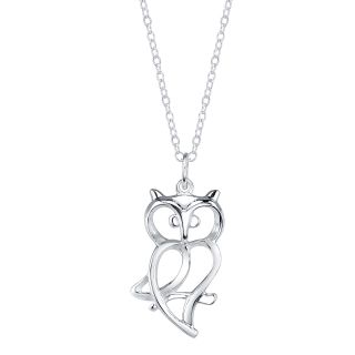 Sterling Silver Open Owl Necklace