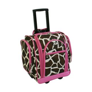 American Flyer Pink Giraffe 15 inch Rolling Carry on Tote