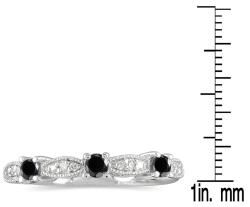10k Gold Womens 1/3ct TDW Black and White Diamond Wedding Ring