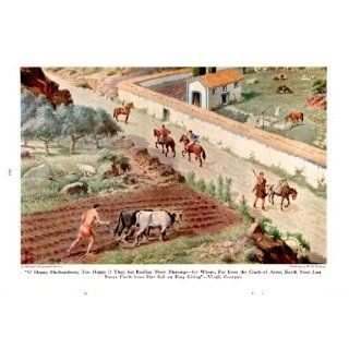 1946 Tunisian Farm   H. M. Herget Ancient Rome Print