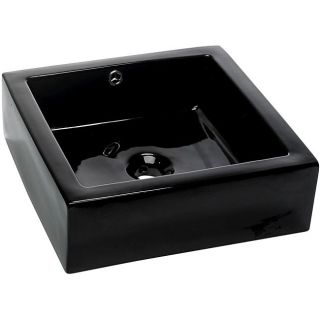 DeNovo Square Black Porcelain Vessel Sink
