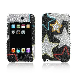 Apple iPod Touch Silver Star Design Full Diamond Case