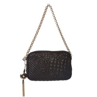 Versace Vanitas Quilted Black Leather Shoulder Bag