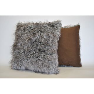Sherry Kline Grey Wolf Faux Fur Decorative Pillow (Set of 2