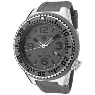 Swiss Legend Mens Neptune Grey Dial Grey Silicone Watch