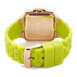 Invicta Womens Angel Light Silver Dial Neon Green Rubber Watch