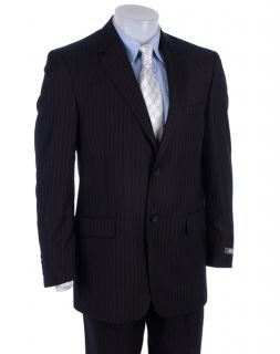 Kenneth Cole Mens Navy Pinstriped 2 button Suit