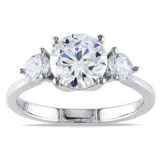 Miadora Sterling Silver Cubic Zirconia Engagement Ring