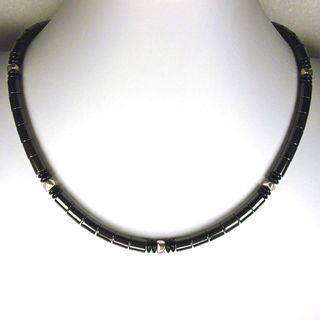 Jewelry by Dawn Hematite With Black And Silver Necklace