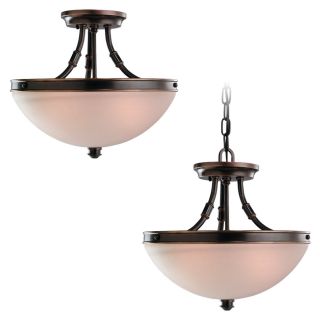 Warwick Vintage Bronze 2 Light Flush and Hanging Ceiling Light Today