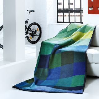 Bocasa Focus Blue Woven Throw Blanket