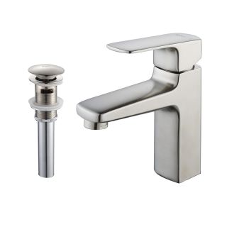 Kraus Virtus Single Lever Basin Faucet and Pop Up Drain with Overflow