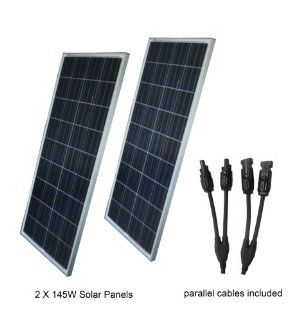 DM 145w Polycrystalline Solar Panel (2 Pack) Patio, Lawn