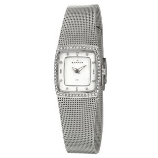 Skagen Womens Stainless Steel Mesh Crystal Watch Today $75.00