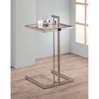 Chrome Finish Adjustable Snack Accent Side Table