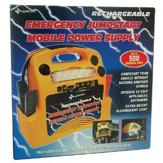 Superex 50 154 500 Cranking Amps Rechargeable Emergency Jumpstart and