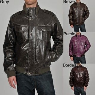 Knoles & Carter Mens Classic Urban Bomber Leather Jacket
