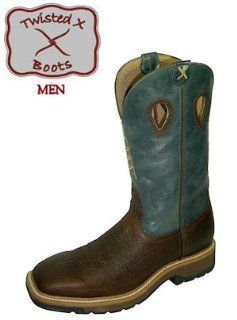 Boots Western Cowboy Work Pullon MLCW006 Mens Coganc/Blue Shoes