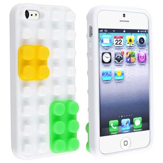 BasAcc White/ Yellow/ Green Toy Bricks Case for Apple iPhone 5