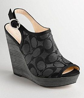 Coach Janet Wedge A8186 (Black, 7): Shoes