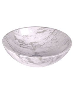 Fontaine Traditional White Marble Bathroom Vessel Sink