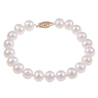 yellow gold white fw pearl bracelet 8 9mm msrp $ 192 47 today $ 54 99