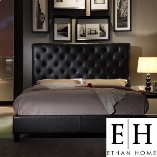 ETHAN HOME Sophie Dark Brown Vinyl Tufted King size Bed Today $588.99